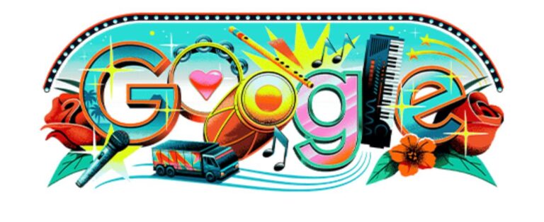 Google menampilkan tema musik dangdut dalam Google Doodle pada Minggu (21/6/2026).